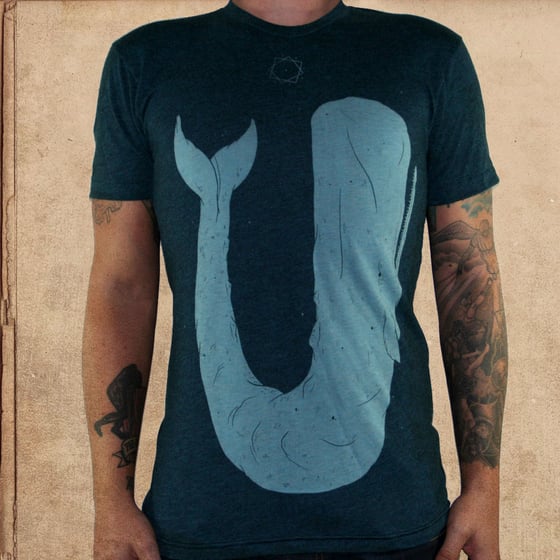 Image of Moby Dick - black aqua 50/50 - discharge ink