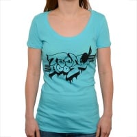 Image of Girl's Graffiti T-Shirt Neon Blue