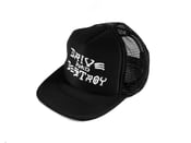 Image of "Drive and Destroy" Trucker Hat, Black (P1B-T0520)