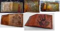 Image 4 of Custom Hand Tooled Leather Bifold Wallet. Your image/design or idea. Chain Wallet.
