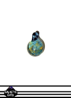Image of Trevor Logan Blue Star Dust Space Pendant With Gold Clouds 