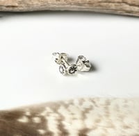 Image 3 of Handmade Tiny Rustic Silver Star Stud Earrings 925