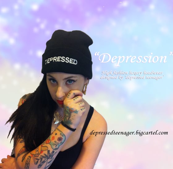 Image of 'Depressed' beanie