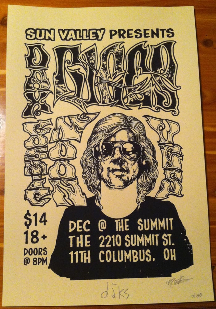 Image of AUTOGRAPHED DAX RIGGS 2013 LIMITED Silkscreen, Gigposter! numbered/signed by artist