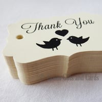 Image 3 of 100 Small Light Cream Gift Tags, 'Love Birds'