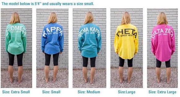 Image of SPIRIT JERSEY SIZING 