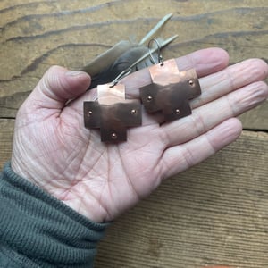 Image of Copper Spirit Cross Earrings