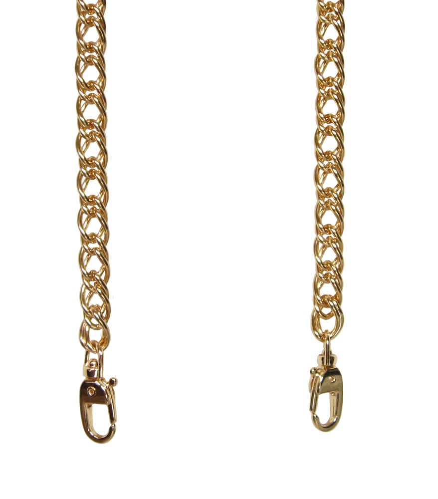 GOLD Chain Strap with Leather Petite Handle Double Curb Chain Choice