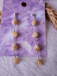 Image 3 of Golden Brown Mother of Pearl Earrings/14k Gold-filled/Sterling Silver Dangle Earrings