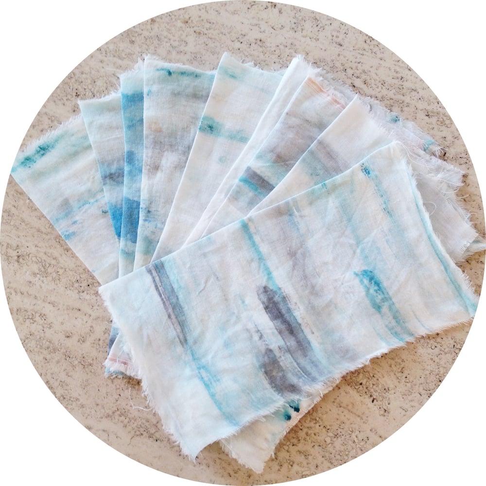 Image of Hand painted linen napkins: Ocean