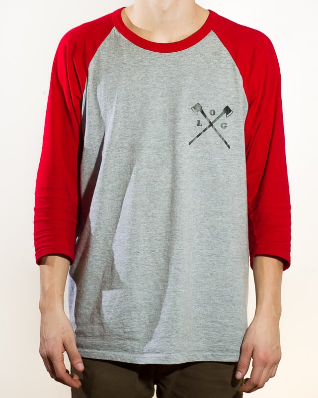 Image of axe crossed 3/4 sleeve