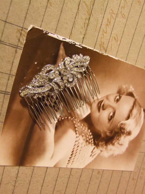 Ella Vintage Diamante Bridal Comb - Laura Pettifar Designs