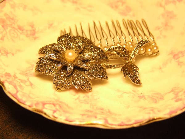 Evelyn Vintage Marcasite Bridal Comb - Laura Pettifar Designs