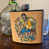 Image 1 of El Borracho Flask Day of the Dead Loteria Card 6 Oz