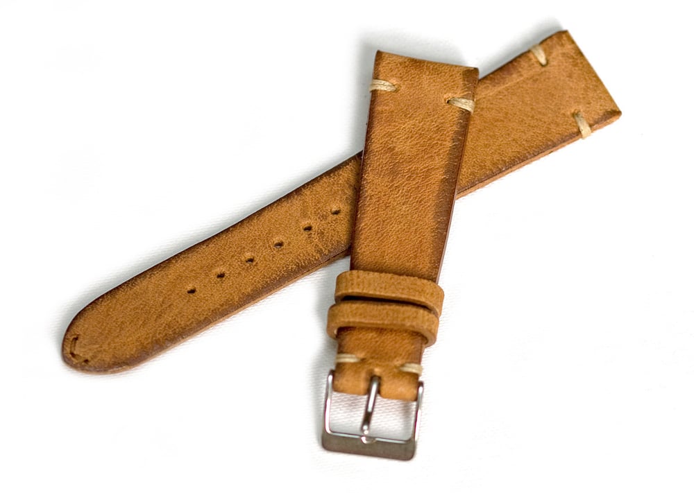 Image of Brown vintage calf watch strap