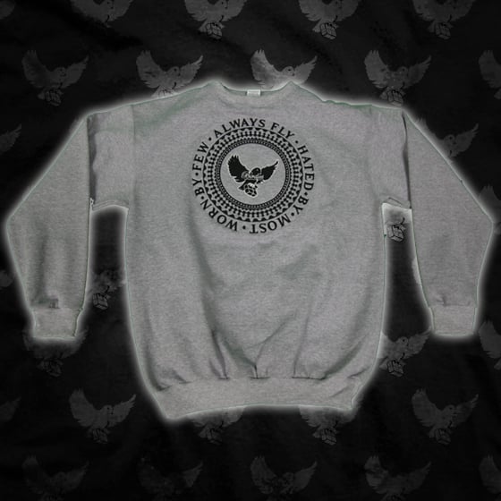 Image of Grey/Black Always Fly Crewneck Sweater