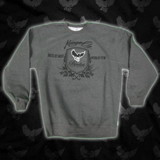 Image of Grey/Black Crest Crewneck Sweater