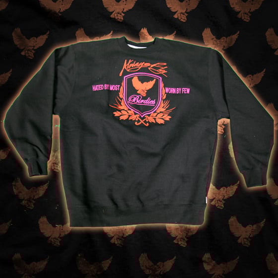 Image of Orange/Pink Crest Crewneck Sweater