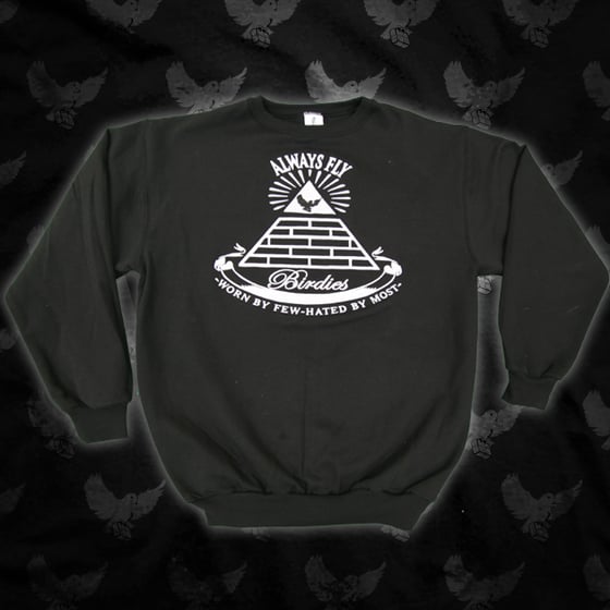Image of Black/White EyeOfTheBird Crewneck Sweater