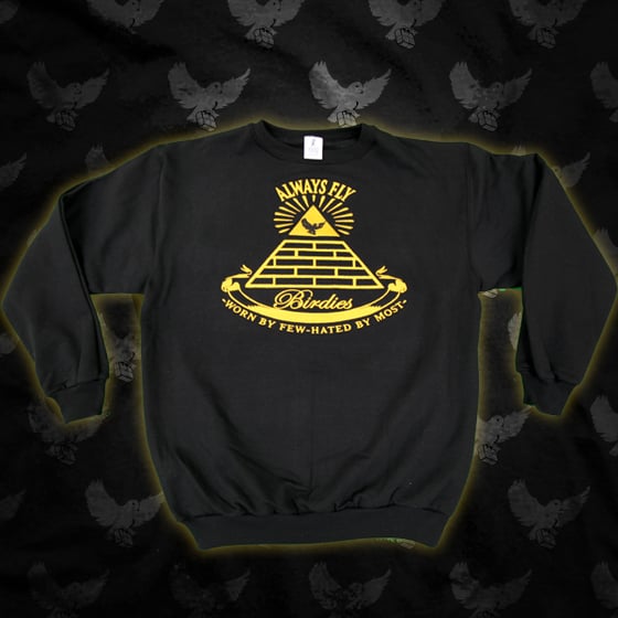 Image of Black/Gold EyeOfTheBird Crewneck Sweater