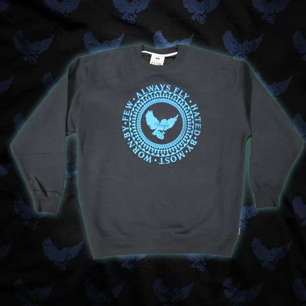 Image of Black/Blue Always Fly Crewneck Sweater