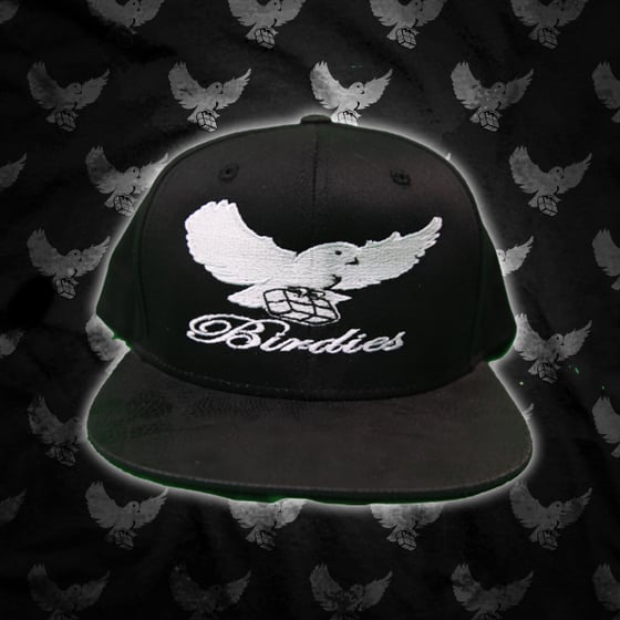 Image of Black/Black Print Birdies Snapback