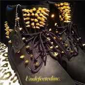 Image of Black/Gold Spiked Timberlands