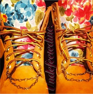 Image of Floral/Chained Studded Timberland's