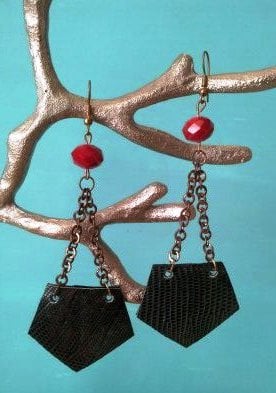 Image of GREEN ALLIGATOR EARRINGS