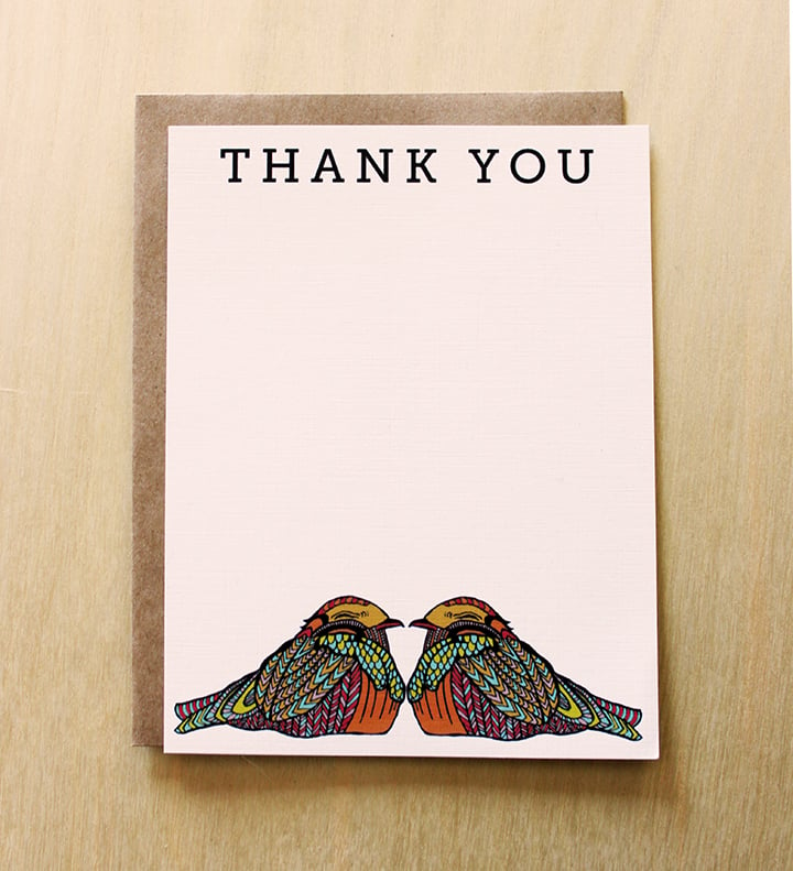 Birds Thank You Flat Notes-set of 10