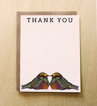 Image 2 of Birds Thank You Flat Notes-set of 10