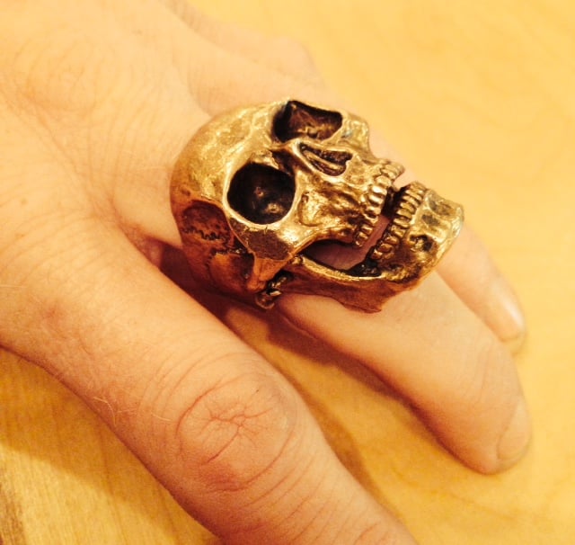 Image of DARK + DAWN hinged Skull Ring