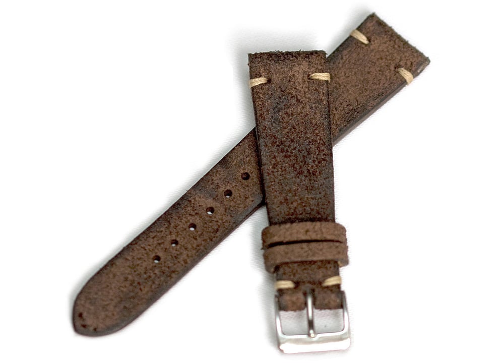 Image of Brown distressed leather
