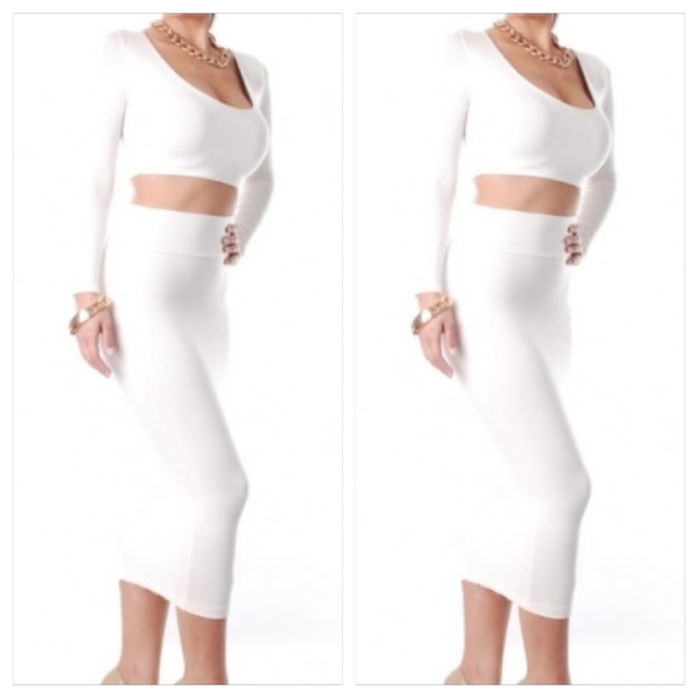 Image of Long Sleeve Two Piece Skirt & Top