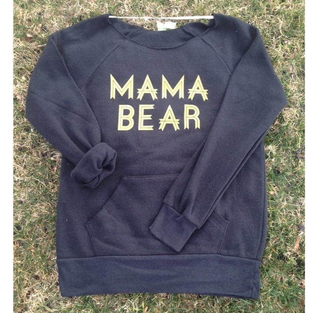 Image of Adult "Mama Bear" True Black Metallic Gold Ink