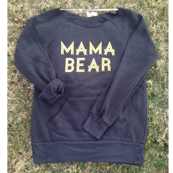 Image of Adult "Mama Bear" True Black Metallic Gold Ink