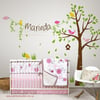 NEW!! Tree With Childs Name Wall Decal Sticker Birds