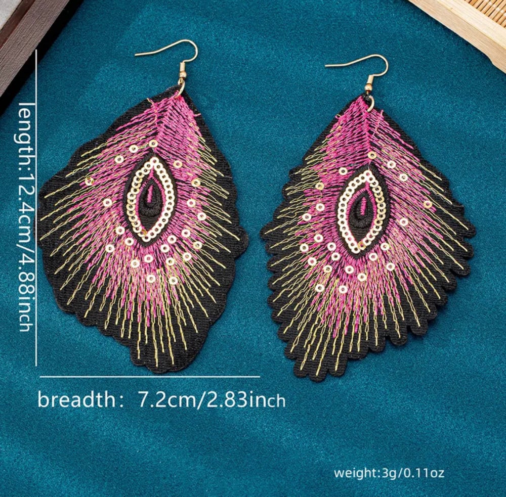 Image of Simple Style Classic Style Feather Sequins  Embroidery  Acrylic
