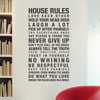 House and Family Rules Removable Wall Decal Sticker Art