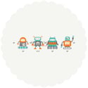 My Robot Family Wall Decal Sticker M012 Boys Bedroom Nursery