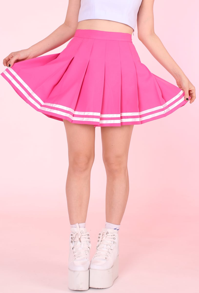 Y2k aesthetic wallpaper blue + wallpaper y2k GFD PInk Cheerleading Skirt | Glitters For Dinner