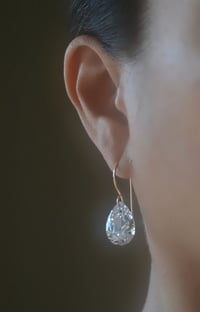 Image 3 of Large pear cubic zirconia earrings