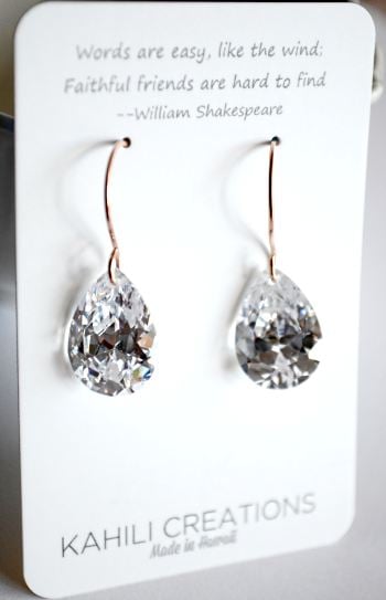 Image of Large pear cubic zirconia earrings