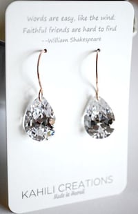 Image 4 of Large pear cubic zirconia earrings