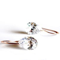 Image 1 of Large pear cubic zirconia earrings
