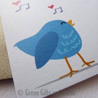 Image 1 of 10 'Bird' Note Cards, 100% Recycled Paper