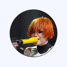 Image of Paramore. Hayley Williams keyboard. Button badge. 