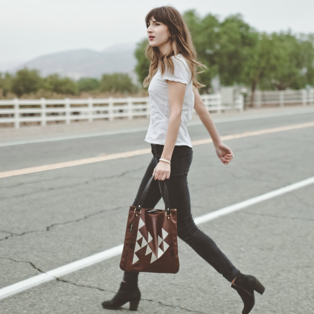 Image of "TRIANGLES" LEATHER TOTE