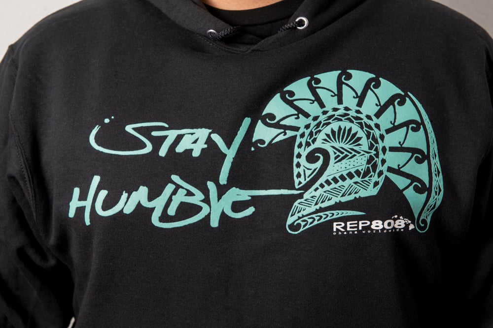 Image of Stay Humble Hoodie (Black/Tiffany Blue)