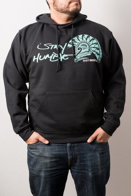 Image of Stay Humble Hoodie (Black/Tiffany Blue)